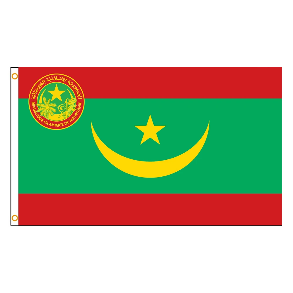 2×3FT Mauritania Emblem Flag Polyester Printed Banner Tapestry For Decor