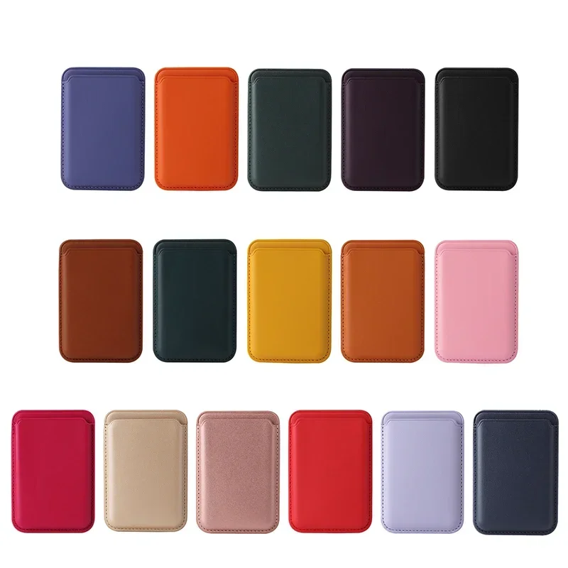 MagSafe Leather Card Wallet Foldable A-Frame Phone Stand Holds 3 Cards Adjustable 0-75° Magnetic Card Holder