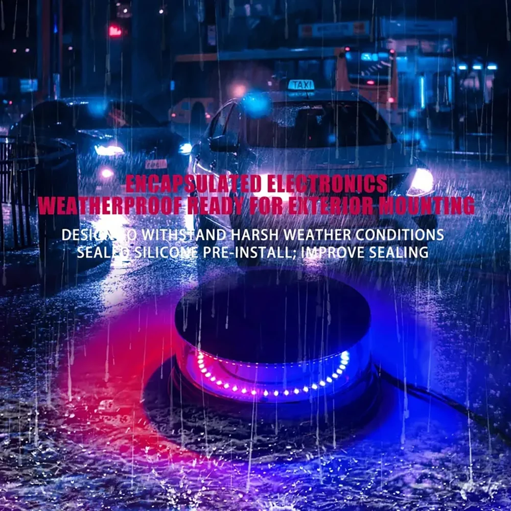 Car Truck Roof Top LED Warning Light Emergency LED Strobe Light Flashing Beacon With Magnetic Base For Security Auto 12V 24V