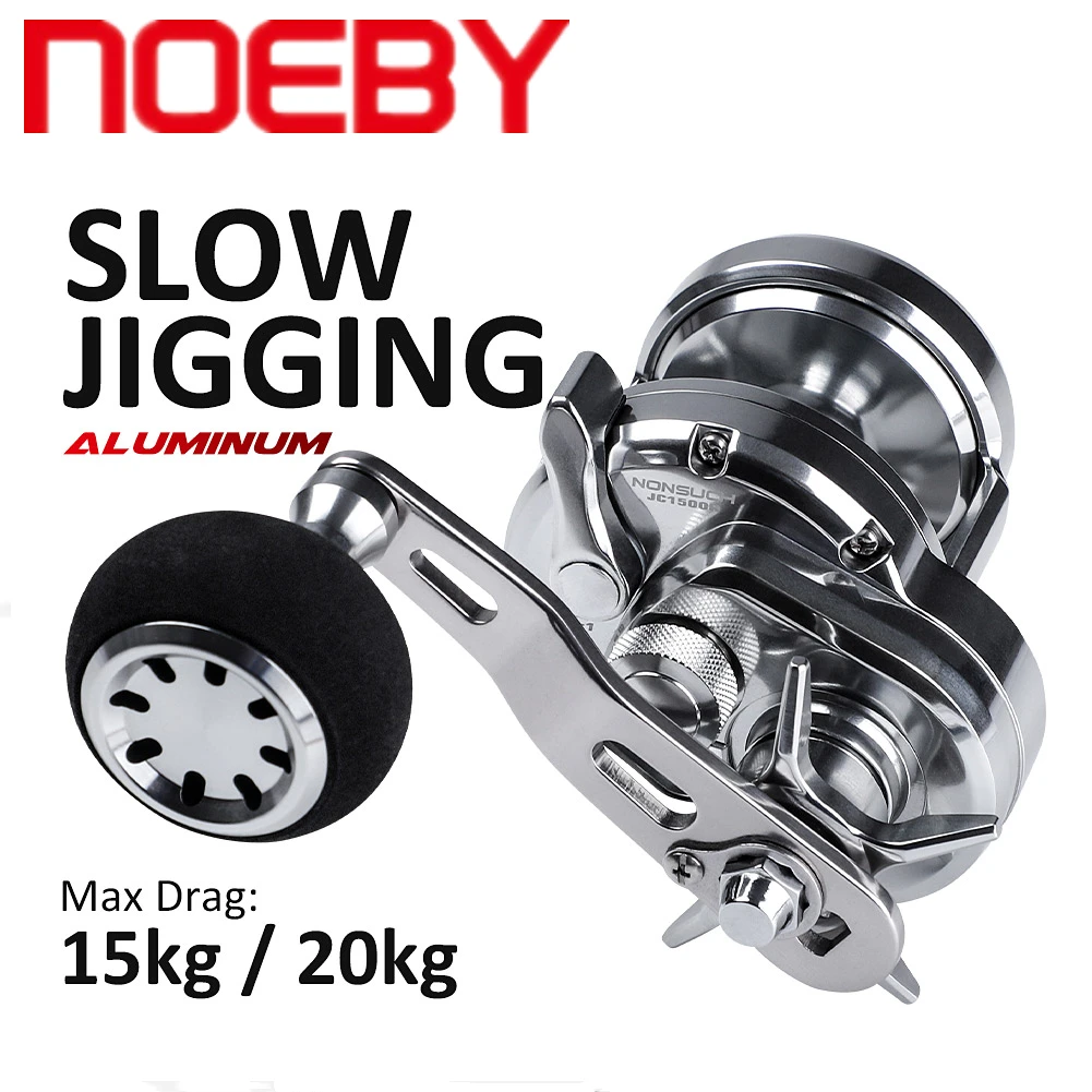 

NOEBY Slow Jigging Reel 5.2:1 Left Hand Saltwater Fishing Boat Reel Max Drag15-20kg Big Game Cast Drum Wheel Sea Fishing Tackle