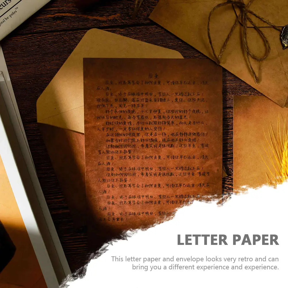 Retro Writing Paper and Envelopes Set Small Thin Vintage Stationery for Blessing Cards Keys Cash Notes Decorative Party