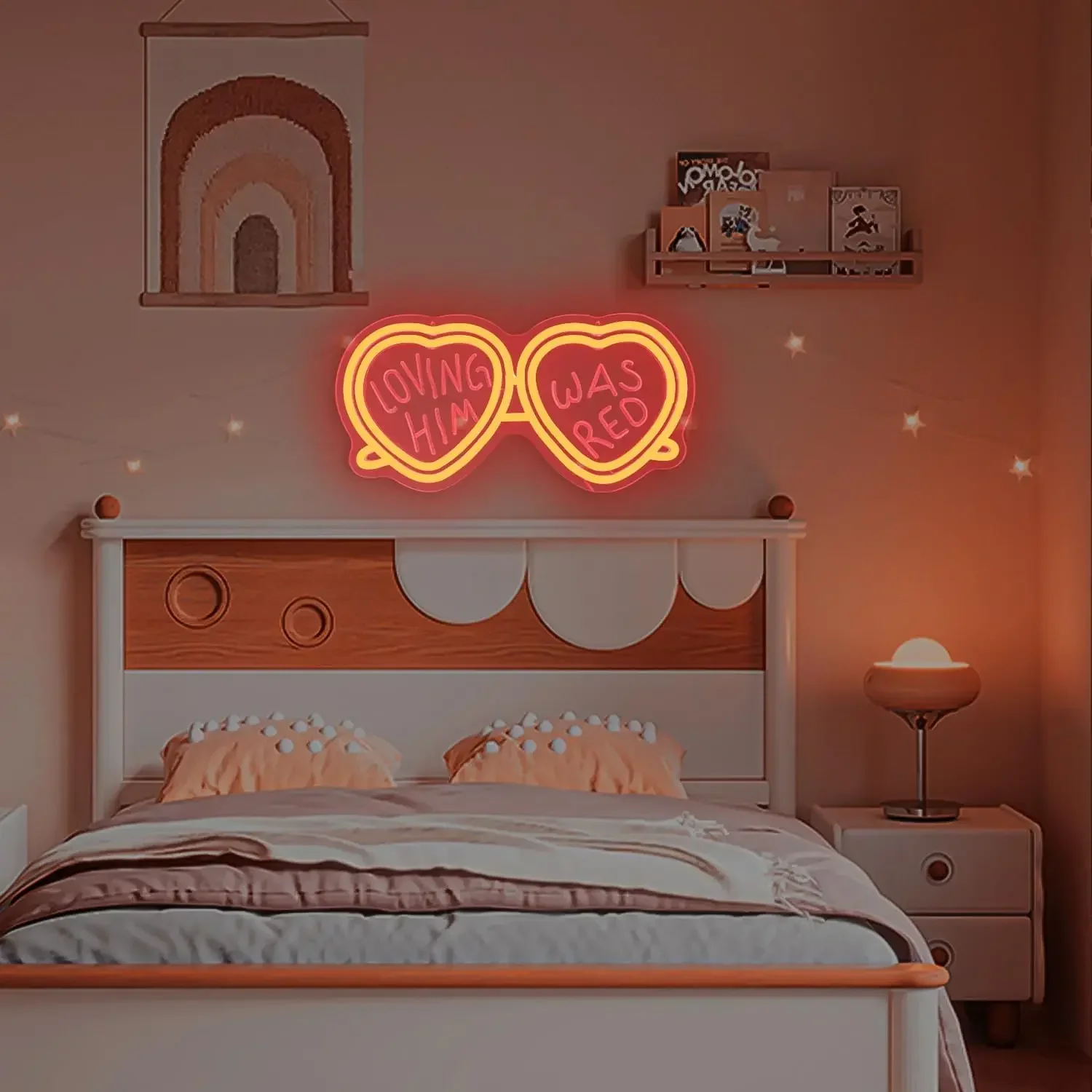 

Loving Him Was Red Neon Signs for Wall Decor Sunglasses Neon Light Sign USB Dimmable for Pub Living Room Party Decor Gift