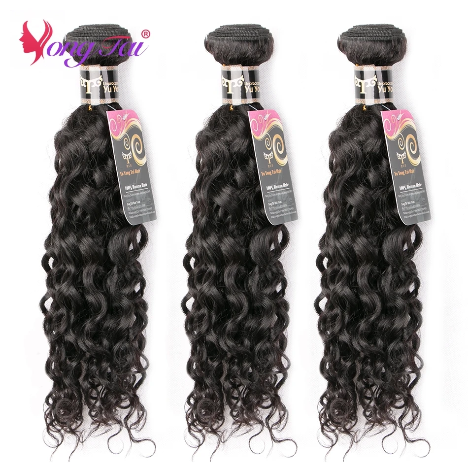 

YuYongtai Brazilian Human Hair Bundles For Women Water Wave 3 Bundle Deal Natural Color Cheap Items WIth Free Shipping No Tangle