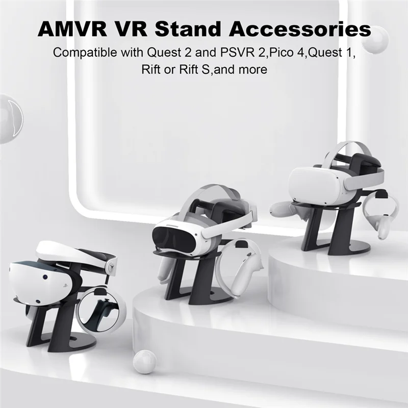 

#012E For PSVR2 VR Stand Portable VR Glasses Display Stands Helmet Base Holder for VR Equipment Accessories,Black (Black)