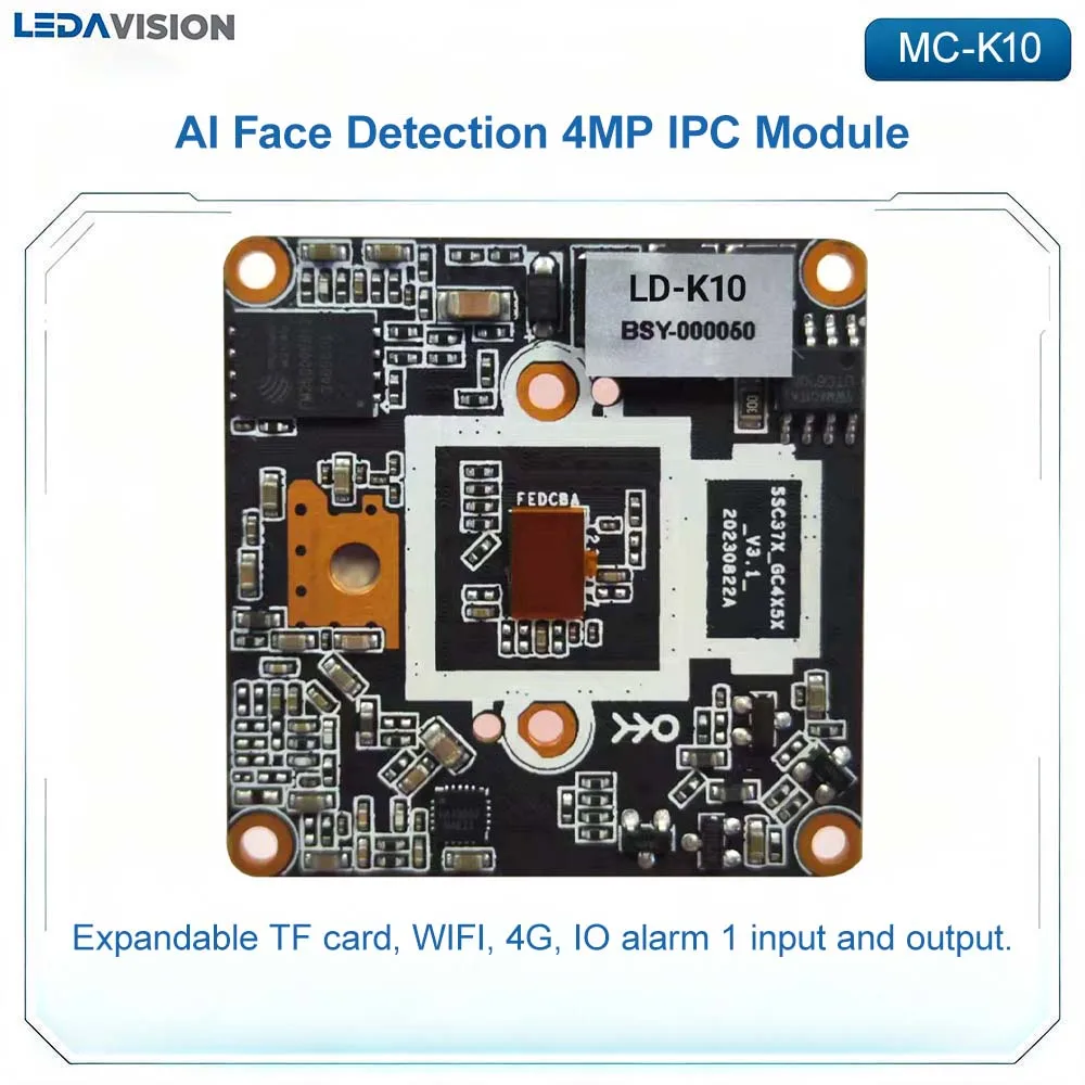 MC-K10 IPC 4MP AI Intelligent Face Detection Dual-light Onvif PTZ Module 25FPS Network Video Recorder for Security Surveillance
