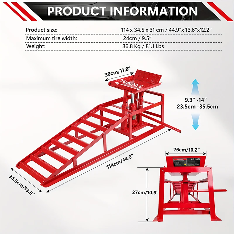الثقيلة 3 طن المضادة للانزلاق مركبة الهيدروليكية المنزل المرآب إصلاح وصيانة أداة رفع منحدر السيارة الهيدروليكية #5