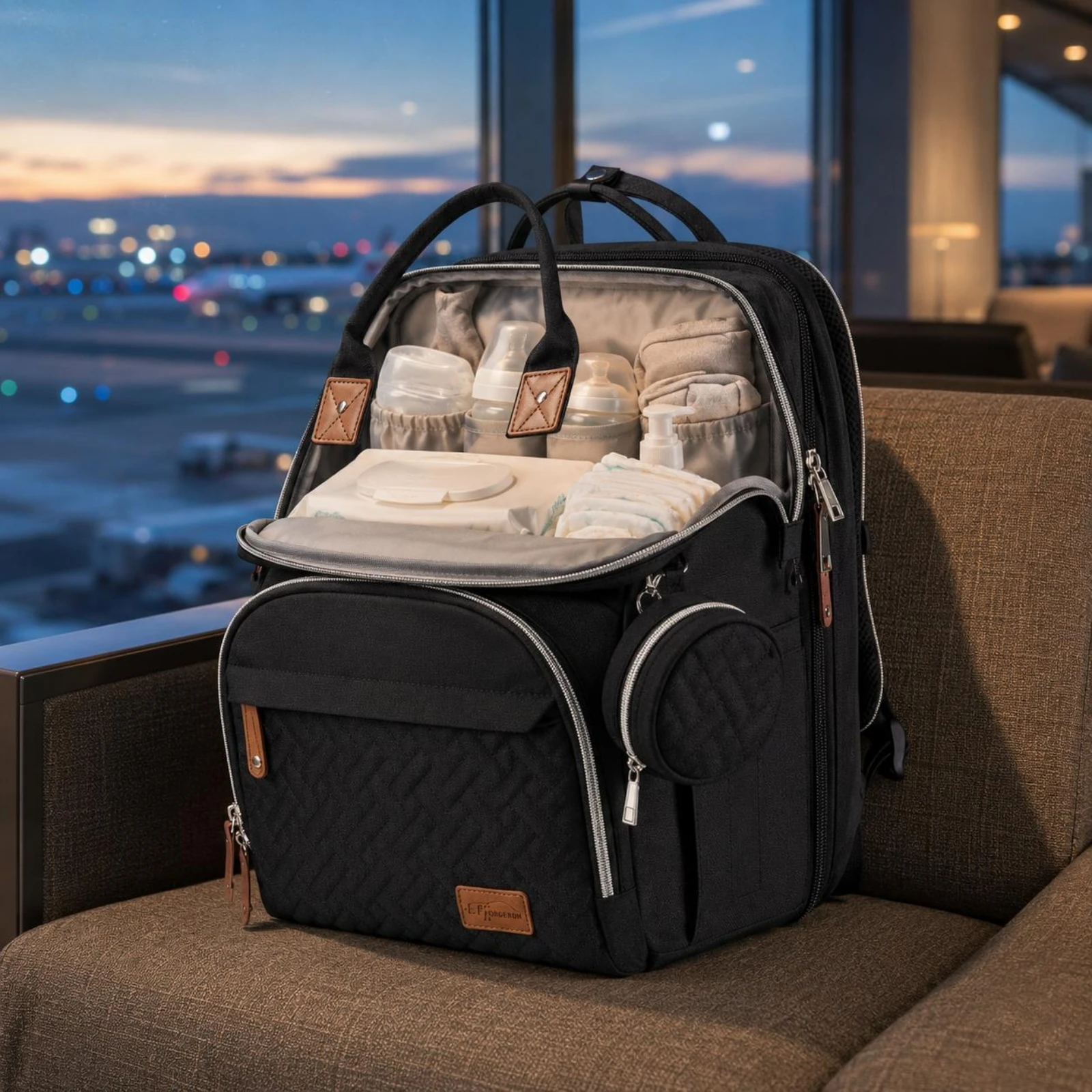 Baby Backpack Crib Storage Pockets Fold-out Baby Bed Foldable Travel Crib for Parents