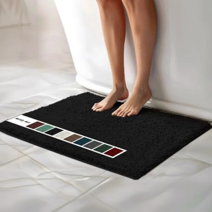 

® Chenille Bathroom Rugs Quick Dry Microfiber Mats Non Slip Washable Extra Thick Soft and Highly Absorbent Bath Mats for Bathro