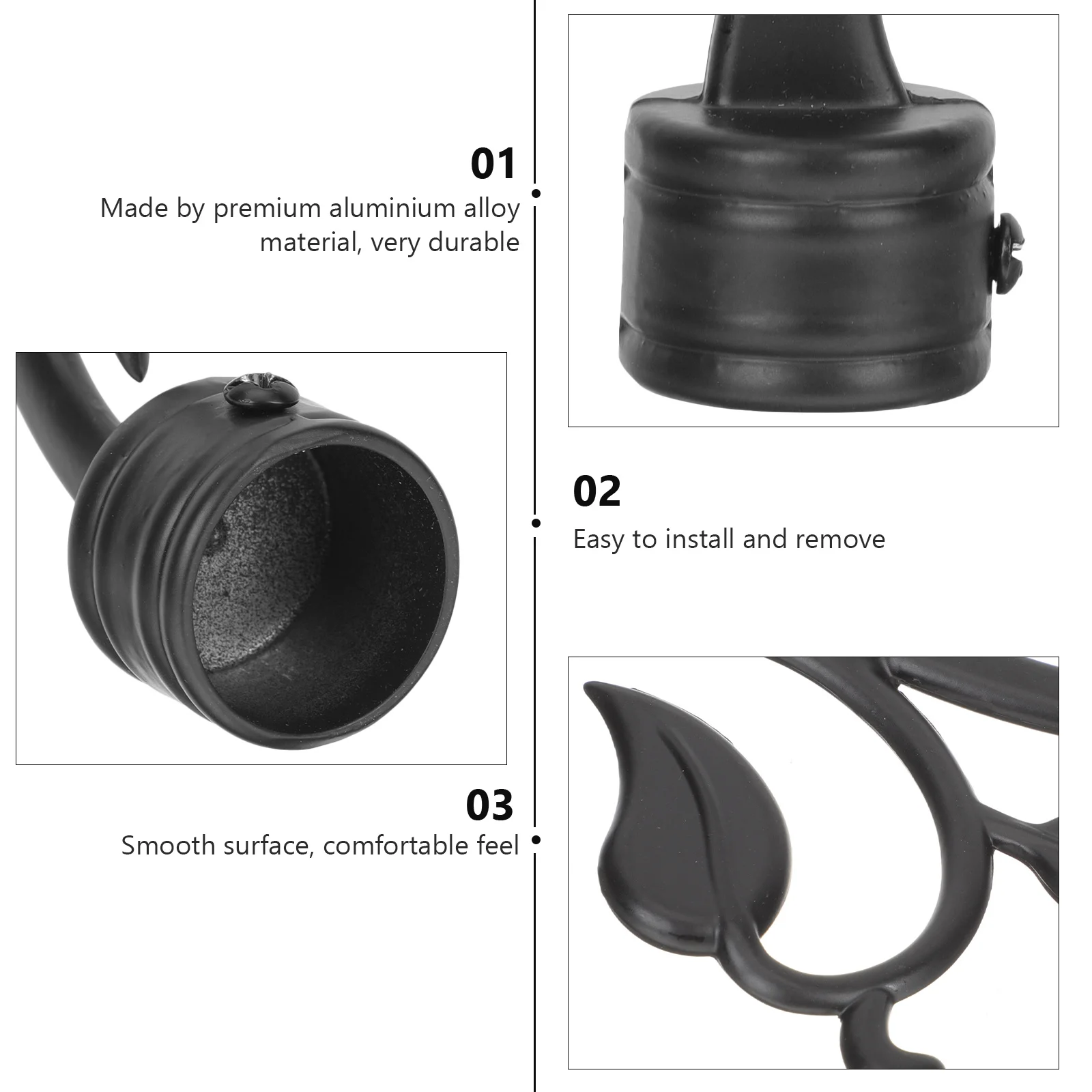 

2Pcs Curtain Rod End Caps Stylish Plastic Finials for Window Drape Pole Decorative Home Office Replacement Drapery Rod Finials