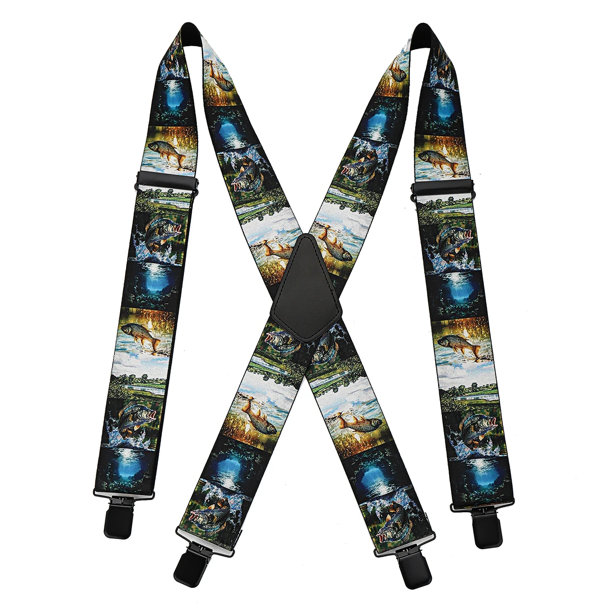 1,97-дюймовый мужской X-образный узор рыбы, высокоэластичный регулируемый ремень