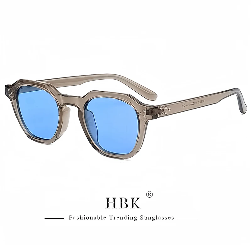 

HBK Retro Polarized SunGlasses Mens TR90 Square Polygon Vintage Sun Glasses with Thick Frame Women Luxury High Quality Eyewear