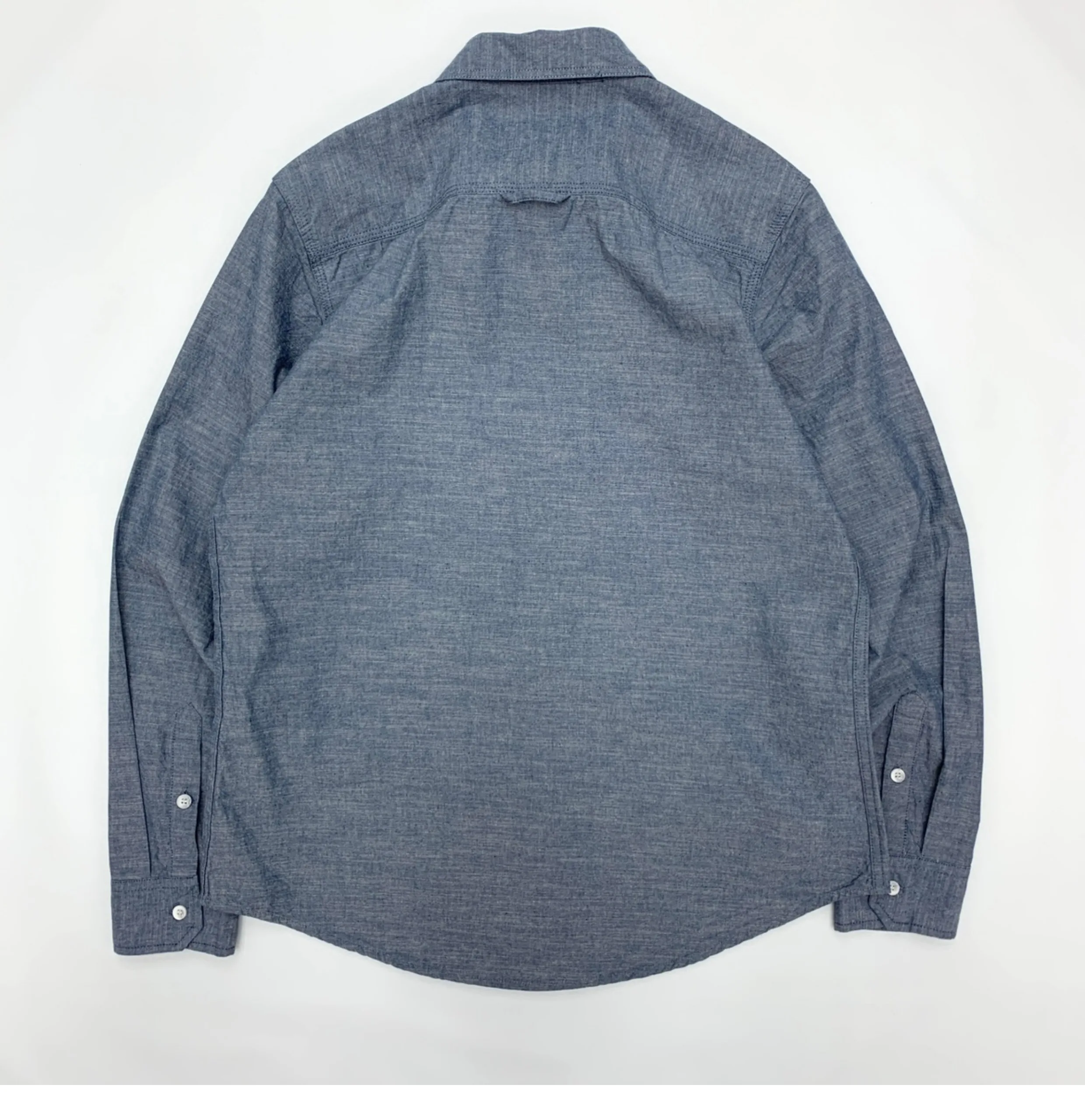 Мужская льняная хлопковая тонкая японская ретро американская простая свободная повседневная рубашка большого размера с длинными рукавами