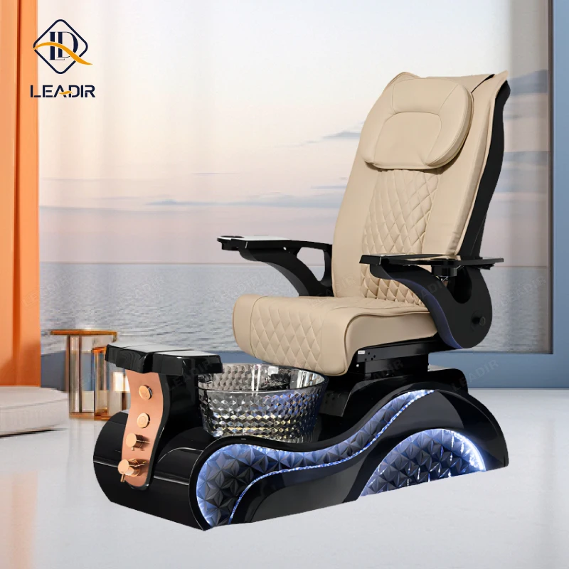 

Luxury Modern Professional Throne High Back Foot Spa Manicure Massage Pedicure Chair With LED Base