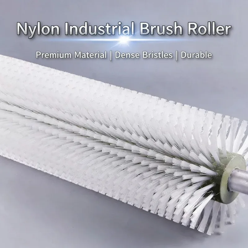Industrial Nylon Roller Brush Hollow Cylinder Brush for Cleaning Dust Removal Polishing Glass Conveyor Belt Custom Size