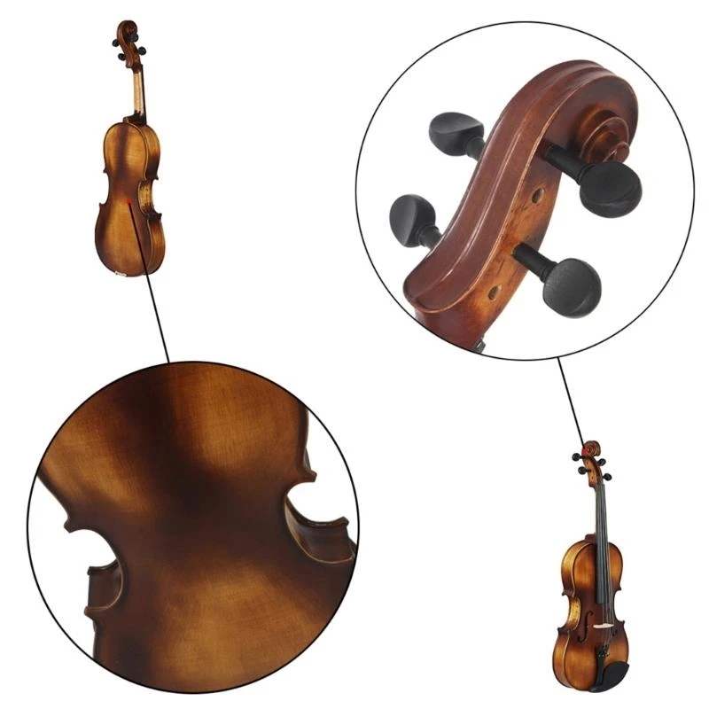 Viola akustyczna z łukami lity drewniane panel Naturalny altówka Vintage Matte Viola