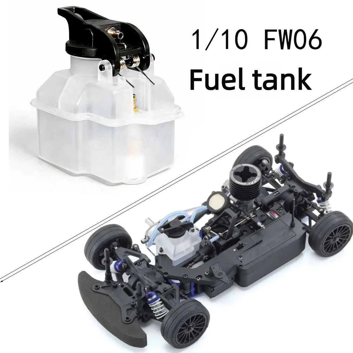 

Топливный бак для радиоуправляемой модели автомобиля FW06 в масштабе 1/10, оригинальная деталь из пластика, подходит для модификации радиоуправляемой модели Kyosho FW06.