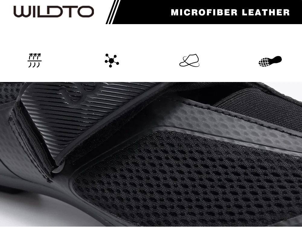 WILDTO Triathlon-Radschuhe Herren-Rennradschuhe Neue Nylon- und Glasfasersohle Knock-Schutz-Zehenpartie Atmungsaktive Fahrradschuhe mit Schnellverschluss – Detail 6