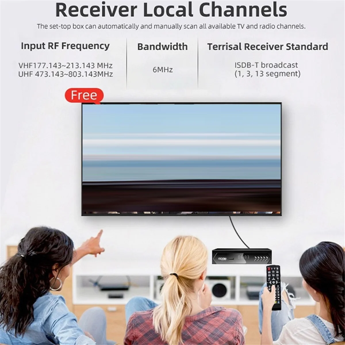 ISDB-T 1080P HD décodeur numérique débarvidéo diffusion TV récepteur avec câble pour brésil/chili B prise ue