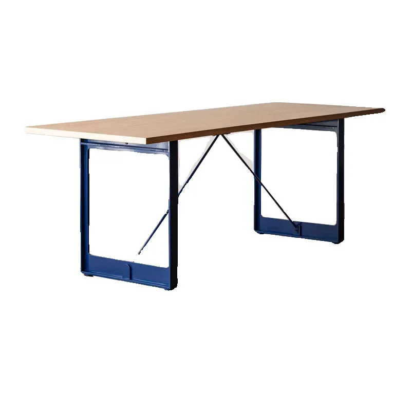 

Nordic creative color rectangular desk workbench modern simple computer table medieval designer long dining table