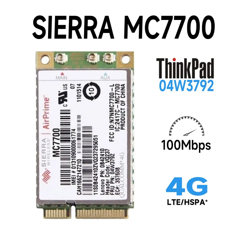 

WDXUN MC7700 GOBI4000 LTE 3G 4G Suit Japanese for T430 T430S X230 T530 FRU 04w3792 in stock