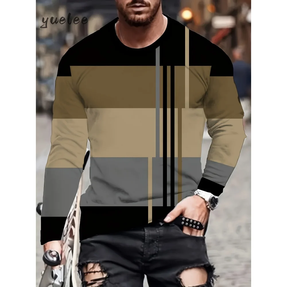 

Men's Long Sleeve Round Neck Fashionable Men's Top 3D Printed Casual Men's Long Sleeve Tee Casual Versatile Men's Clothing S-5xl