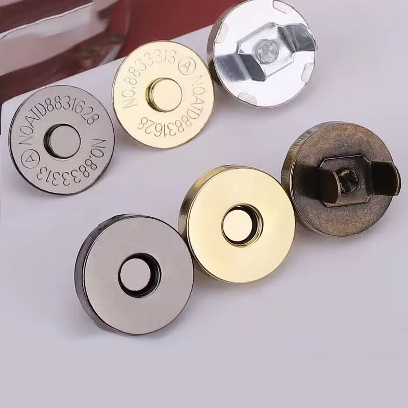 1/5PCS 18MM Metal Magnetic Snap Fasteners Clasps Buttons Handbag Purse Wallet Craft Bags Parts Accessories