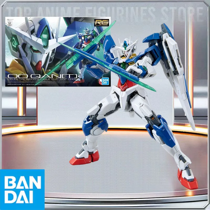 

Оригинальная модель BANDAI Gundam RG 1/144 00 QAN[T], сборная модель робота из аниме, коллекционная игрушка, украшение, подарок