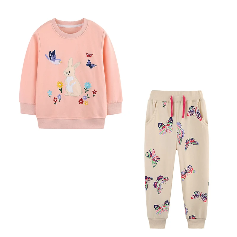 100-150cm Baby Boys Clothing Sets 2 Pcs Autumn Winter Cartoon Heart Printed Boys Girls Outfit Long Sleeve Shirt Pant