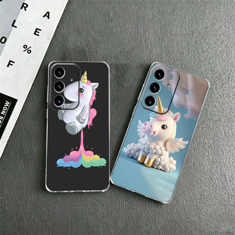 Cute Baby Unicorn Phone Case for Samsung A57 A56 A55 A54 A17 A16 A15 A14 A37 A36 A35 A34 A27 A26 A25 A24 A07 A06 A05S A04S M33