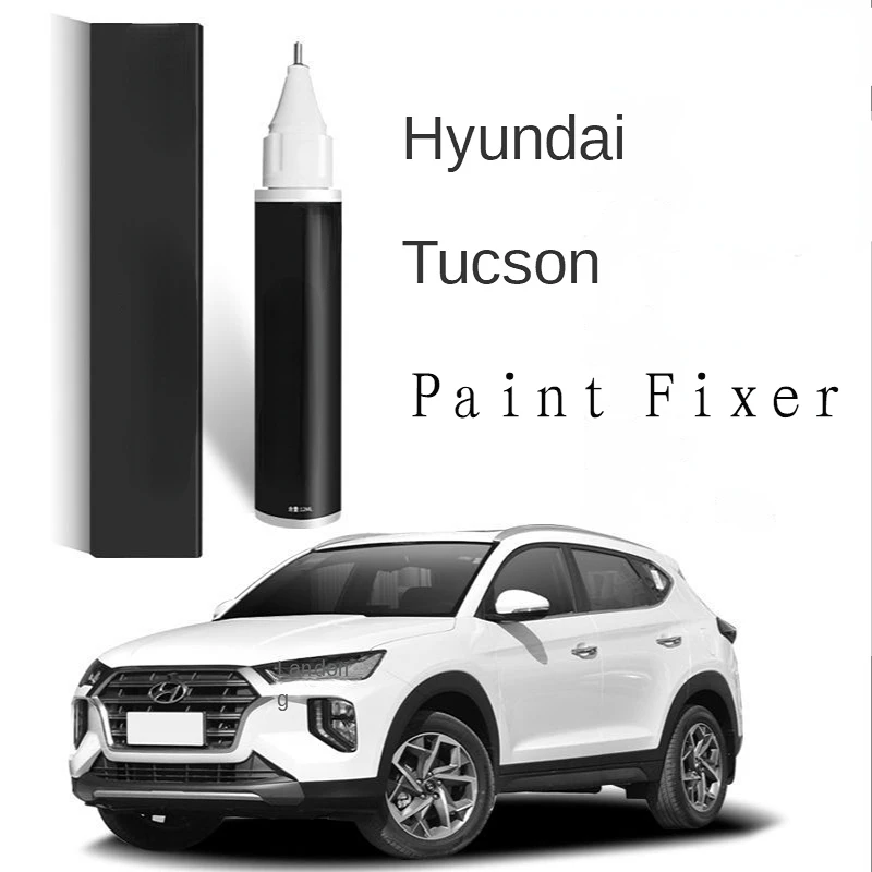 Paint pen for scratch suitable for Hyundai Tucson paint repair pen Polar white dark cloud gray black red paint repair Tucson pen