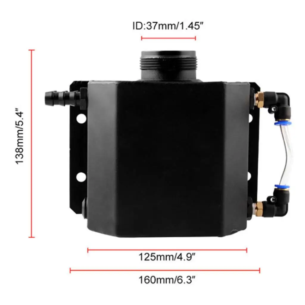 خزان زجاجة ماء لزيت الزيت سعة 1000 مل من الألومنيوم المبرد باللون الأسود