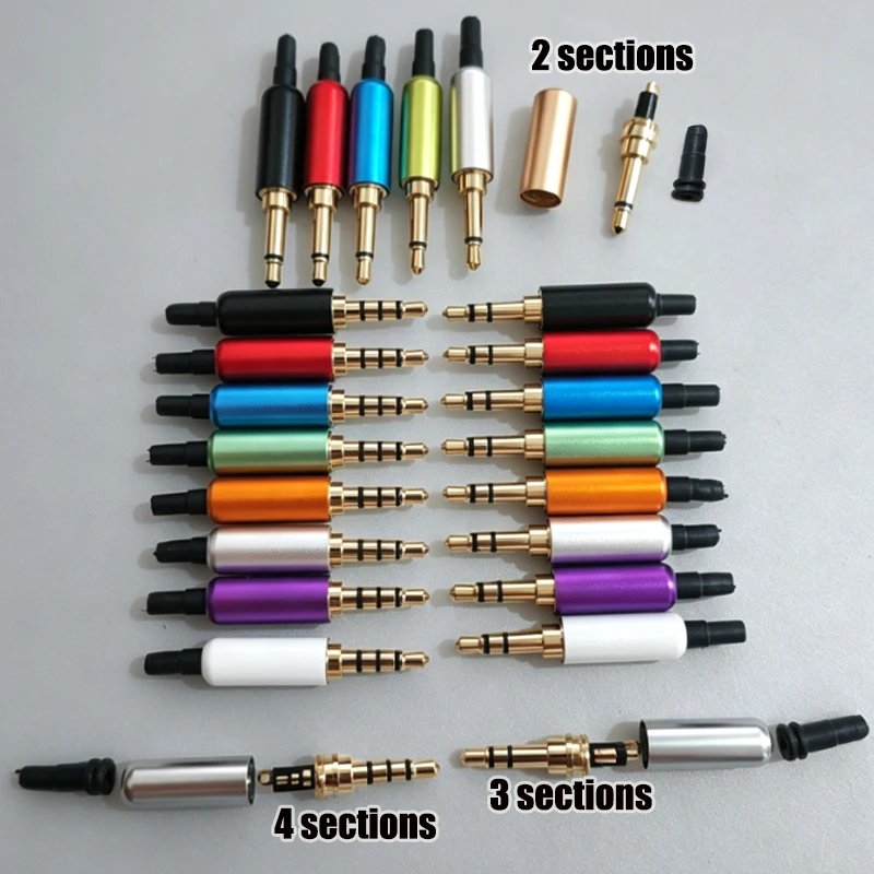 1 Stück 3,5mm Audio-Stecker 2/3/4 Pole Mikrofon Kopfhörer Audio-Adapter Stereo-Stecker Reparaturkabel Lötverbinder DIY Stecker – Detail 17