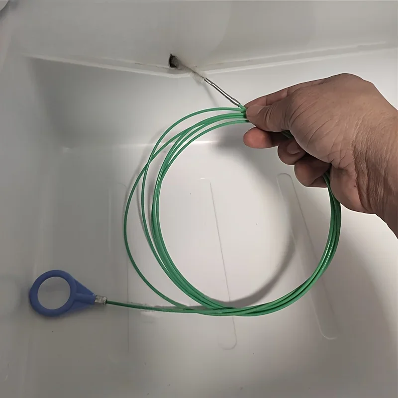 Automobile drainage brush, flexible automobile drainage cleaner, electric-free window and door drainage unclogging device,