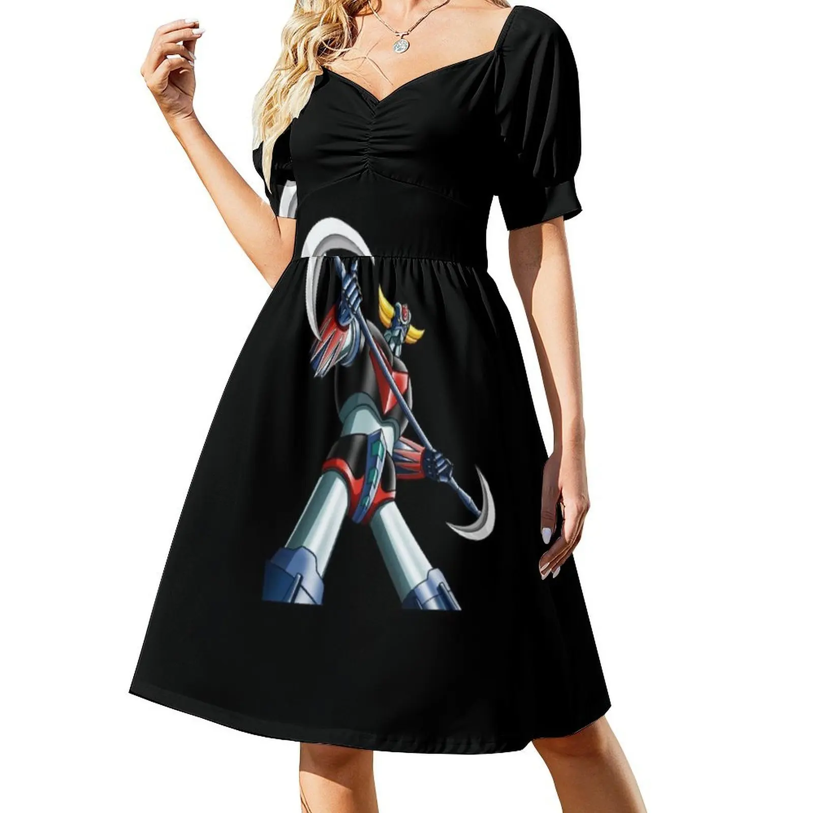 Goldrake Abito da donna Hip Hop Streetwear Stampa grafica Party Club Wear Ommik Cool Divertente Blu Nero Cover Abito da donna Geek