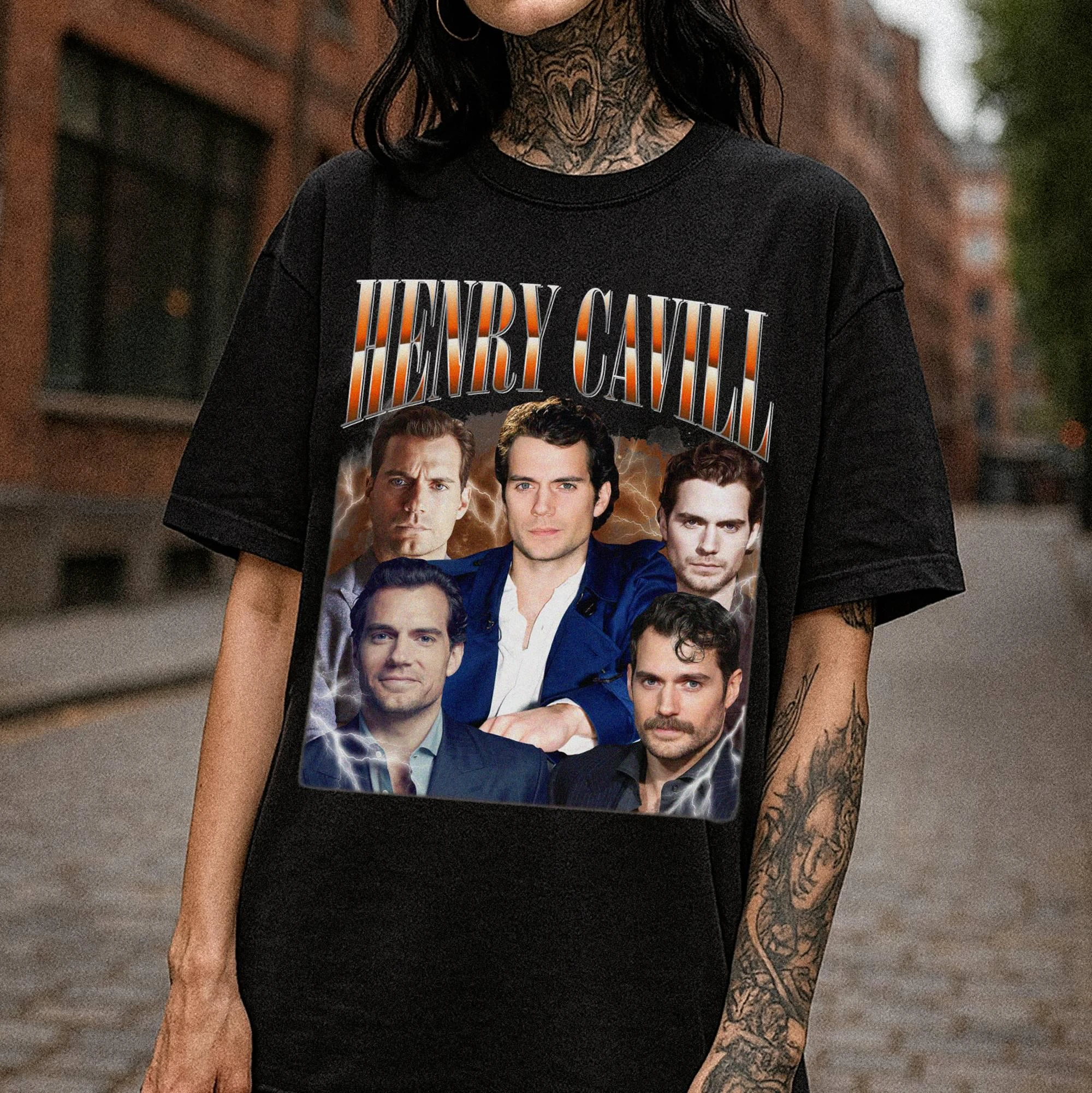 

Henry Cavill Printed Women's T-shirt Spring/Summer Fashion Trend Pure Cotton Top Neutral Short Sleeve T-shirt