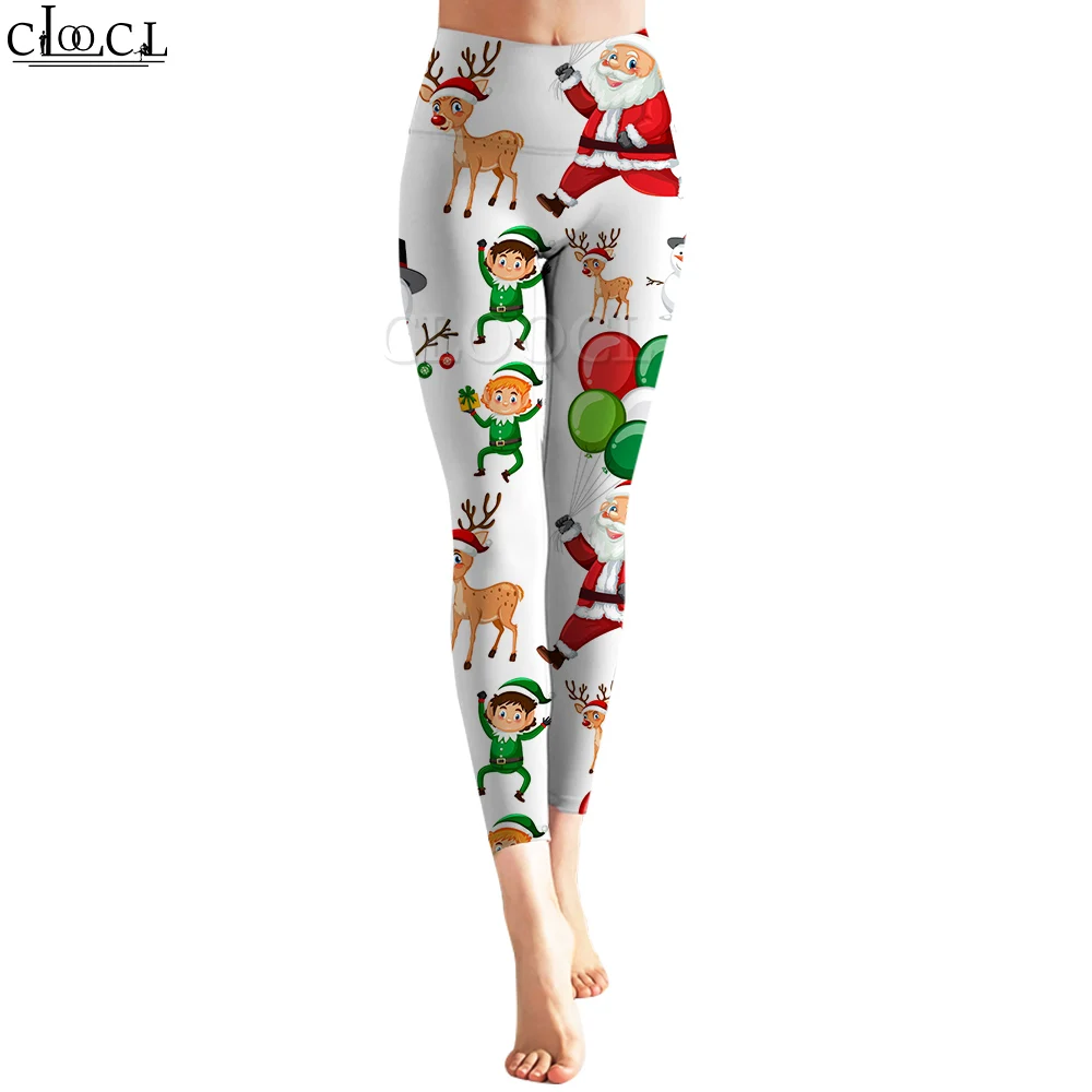 CLOOCL Women Seamless Legging Jogging High Waist Gym Tight Trousers Christmas Squirrel Graphic Printing Fashion Yoga Pants S~XL