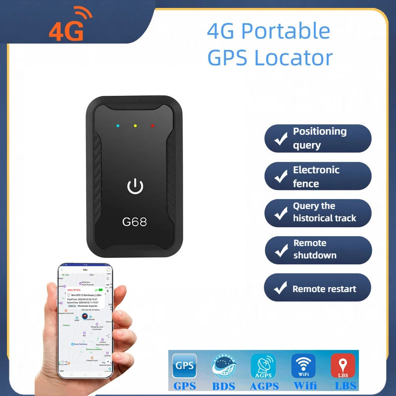

4G портативный GPS-локатор, устройство против потери, GPS/AGPS/WIFI, автомобильный GPS-трекер, шагомер для мониторинга здоровья для детей и пожилых людей