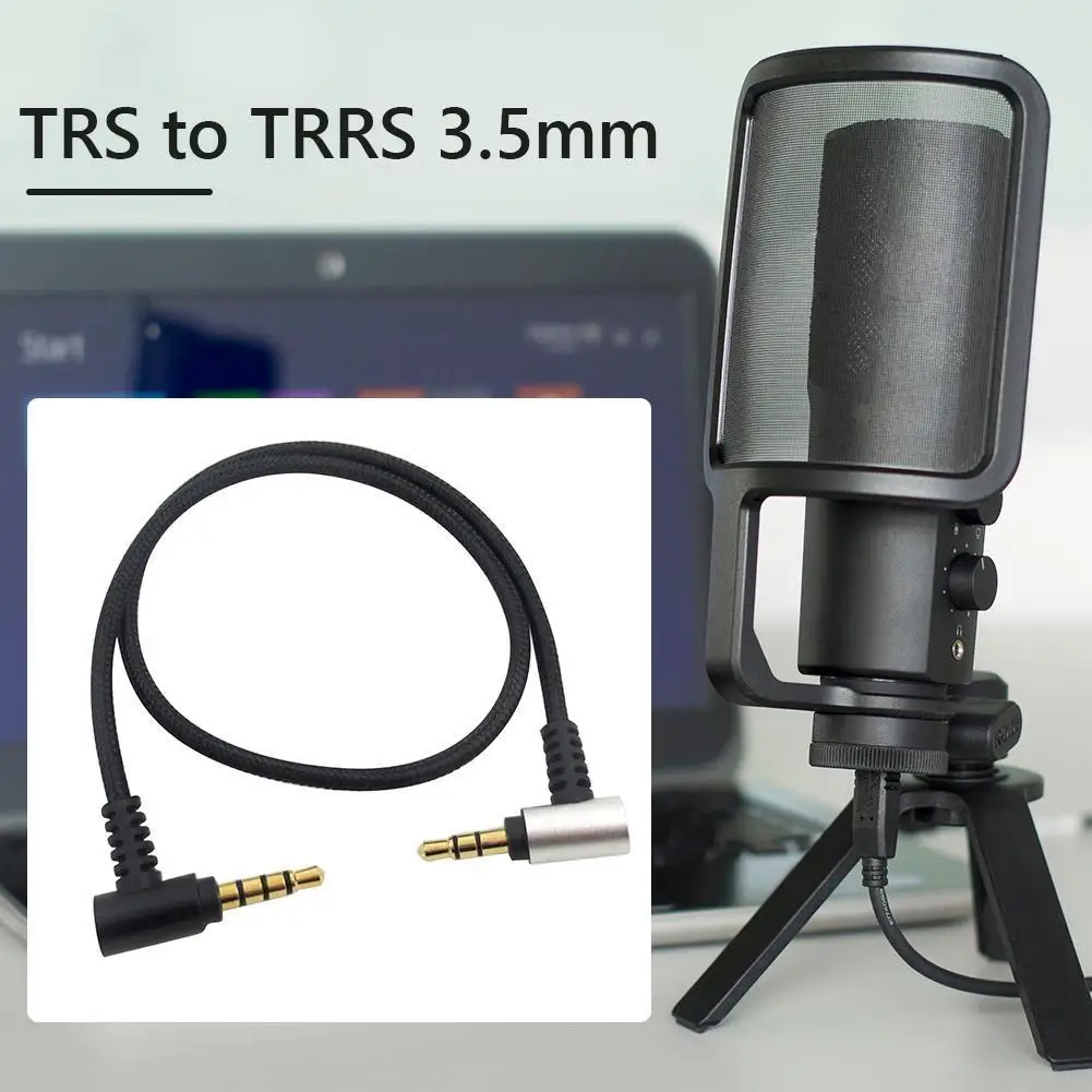 for TRS to TRRS 3.5mm Microphone Adapter for VRODE Videomic Pro+/RODE VideoMic GO Smartphone Tablet Microphone Converter