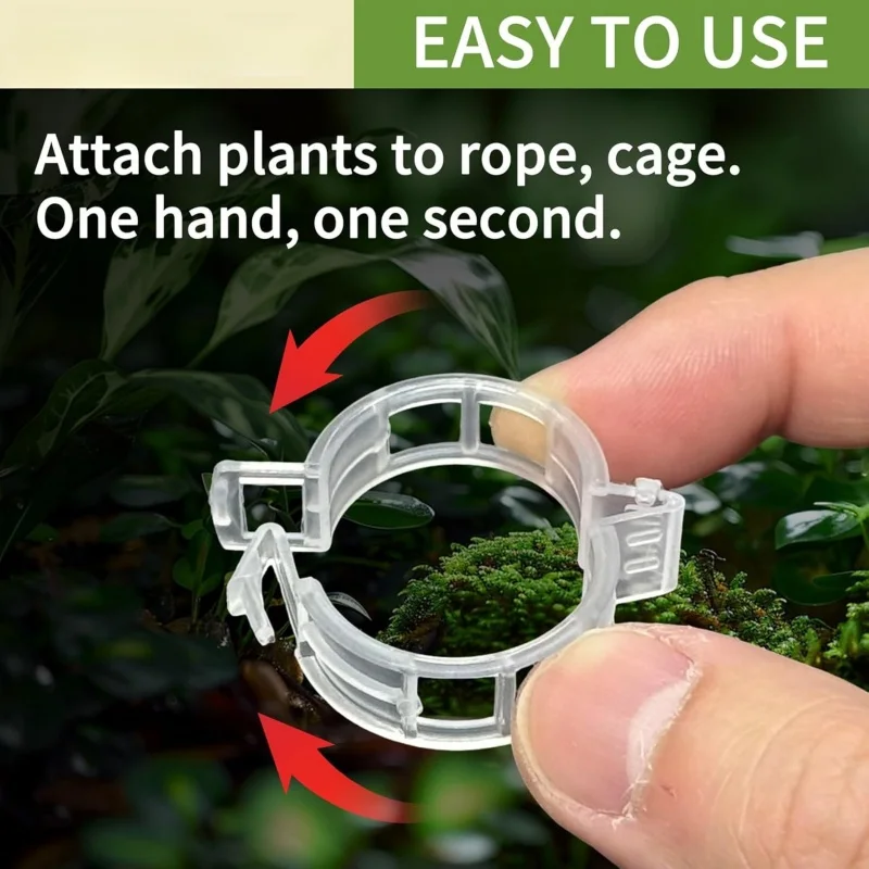 50-300Pcs Plastic Plant Support Clips Reusable Plastic Ties Trellis Stake Clips Greenhouse Holder for Garden Tools Accessories