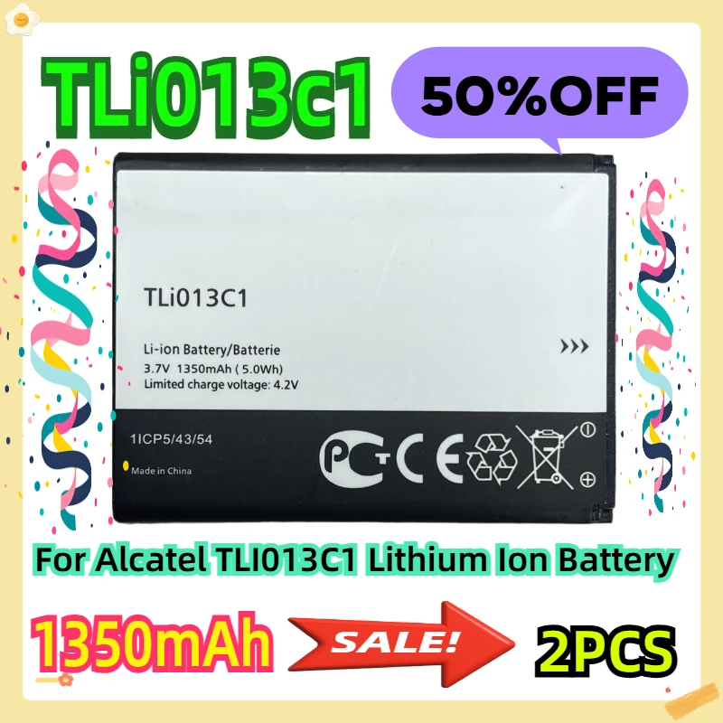 

For Alcatel TLI013C1 1350mAh Lithium Ion Battery 2pcs