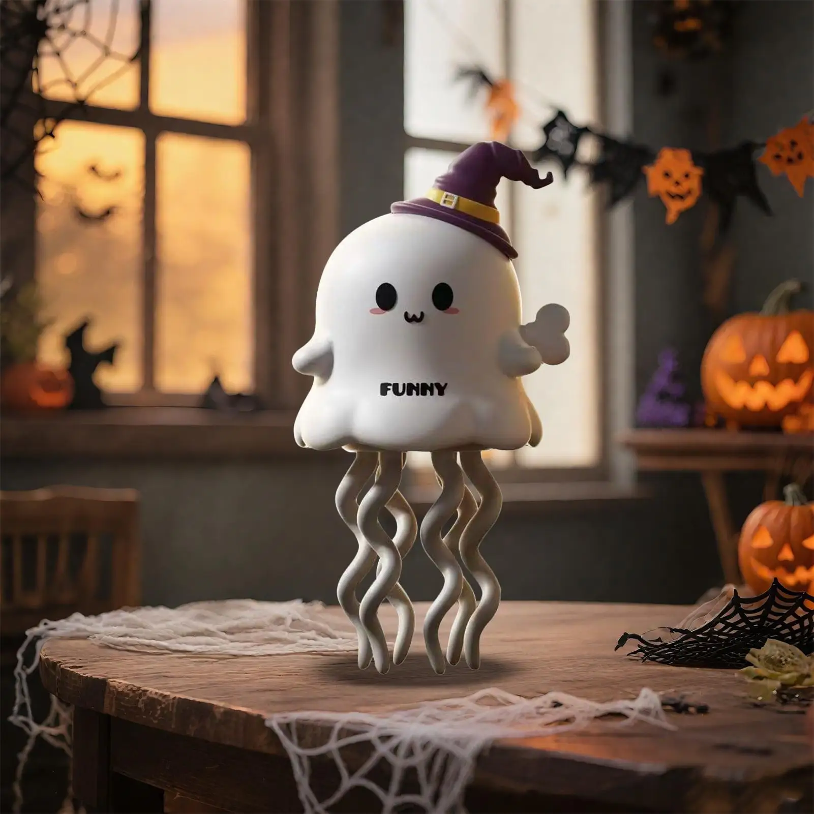 Giocattolo a carica di Halloween Fantasma danzante Zucca Figura a orologeria Compagno calmante Rilassante Gak Scherzo Prop per comodino camera da letto