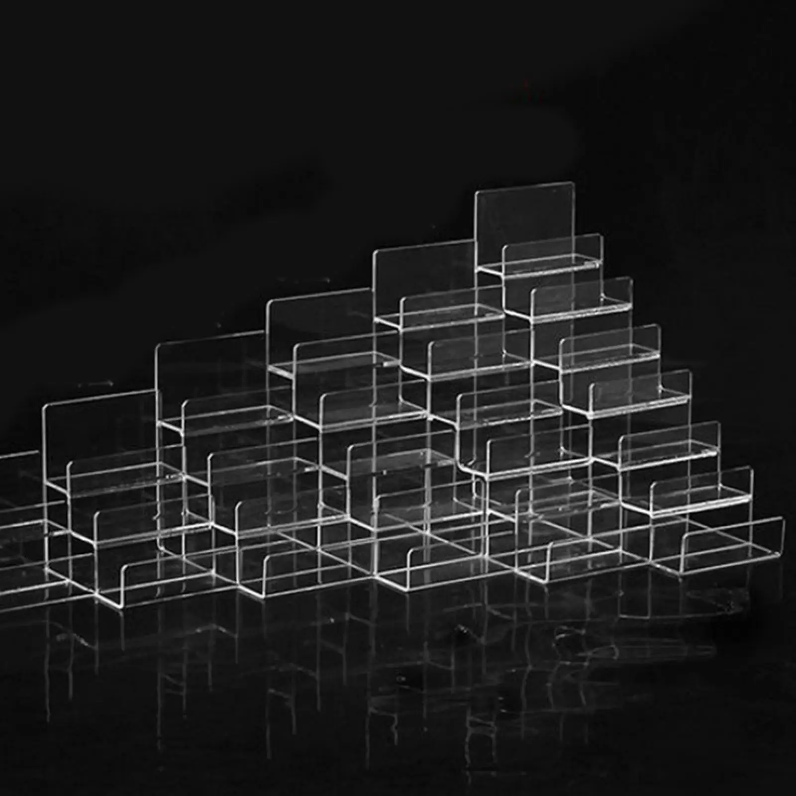 Transparent Step Acrylic Wallet Purse Display Organizer for Cosmetic Glasses