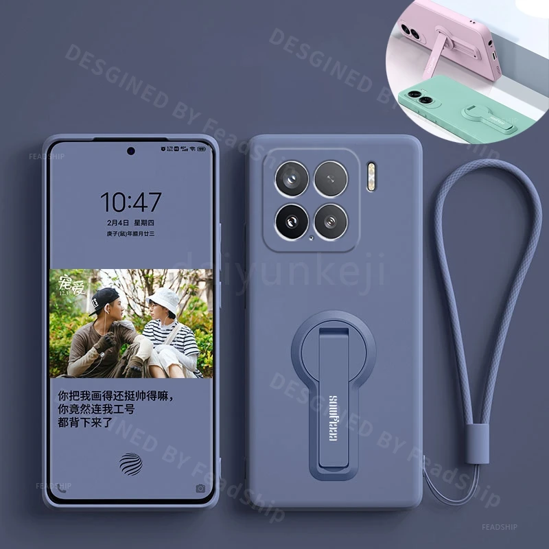 Funda de silicona para teléfono Xiaomi 15 Pro, funda de lujo con soporte para Mi Xiaomi15 Pro, soporte de cubierta suave con película de pantalla