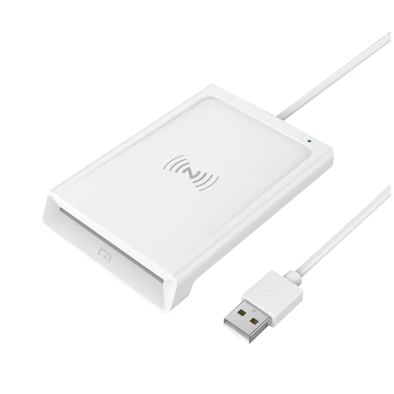 

Контакт FUFU + NFC Устройство чтения смарт-карт 2-в-1 Устройство чтения/записи смарт-карт с ПК-связью с двойным интерфейсом Контактный считыватель смарт-карт PCSC