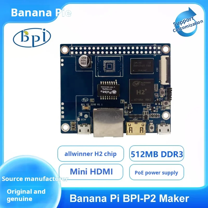 Banana Pi Banana Pi BPI-P2 Maker quad-core open source development board, supports PoE network power supply