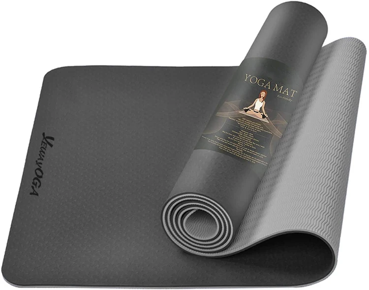 New Arrival 6mm Eco Friendly Non slip Black Tpe Yoga Mat High Quality