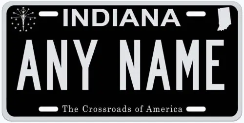 Indiana Black Silver Personalized Novelty Car Auto License Plate Any Name Aluminum