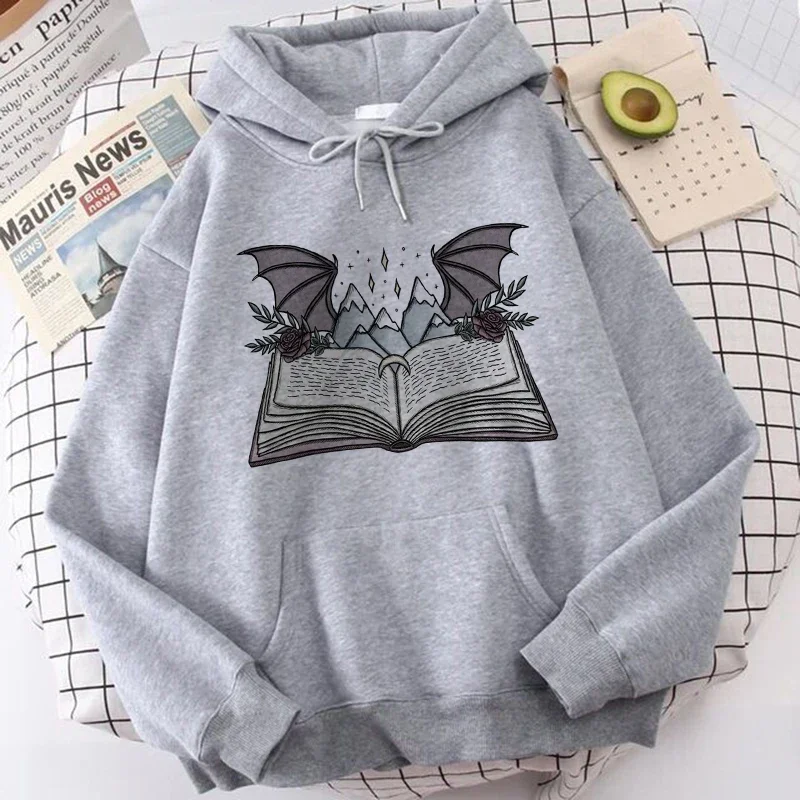 Acotar Velaris Punk Y2k Sweatshirts Women Aesthetic Gothic Hoodies 2000s Acotar Graphic Manga Hooded Streetwaer Clothes Female