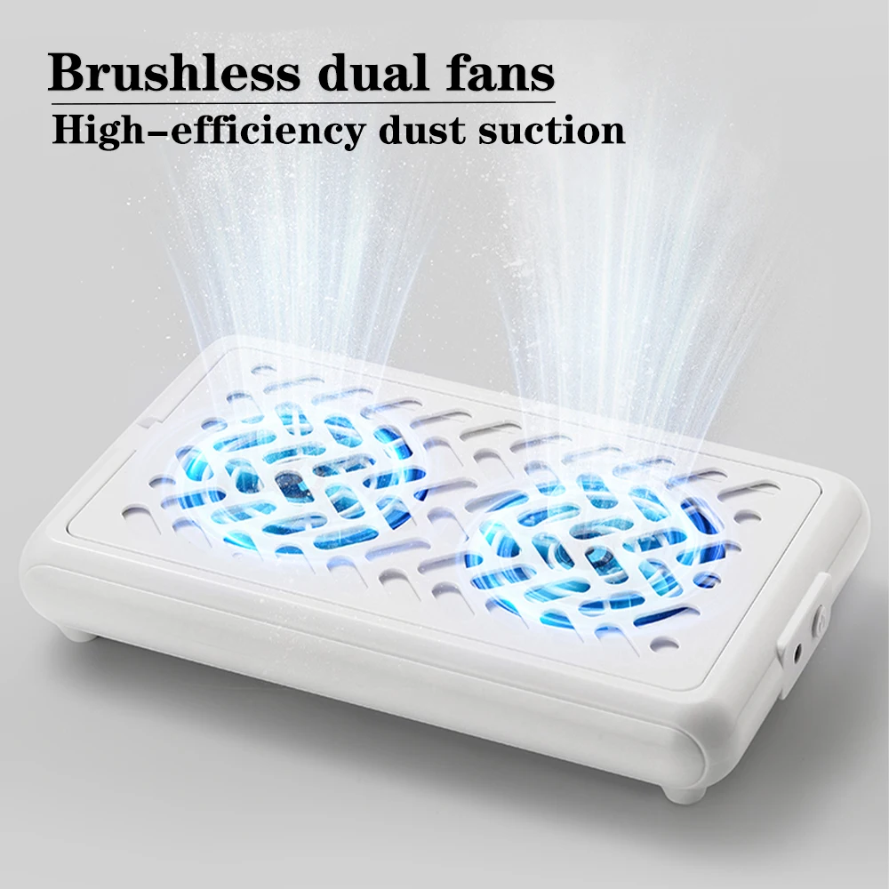 

Turbine Brushless Nail Dust Remover Strong Suction 80W Nail Vacuum Cleaner for Manicure with Removable Filter with Double Fans