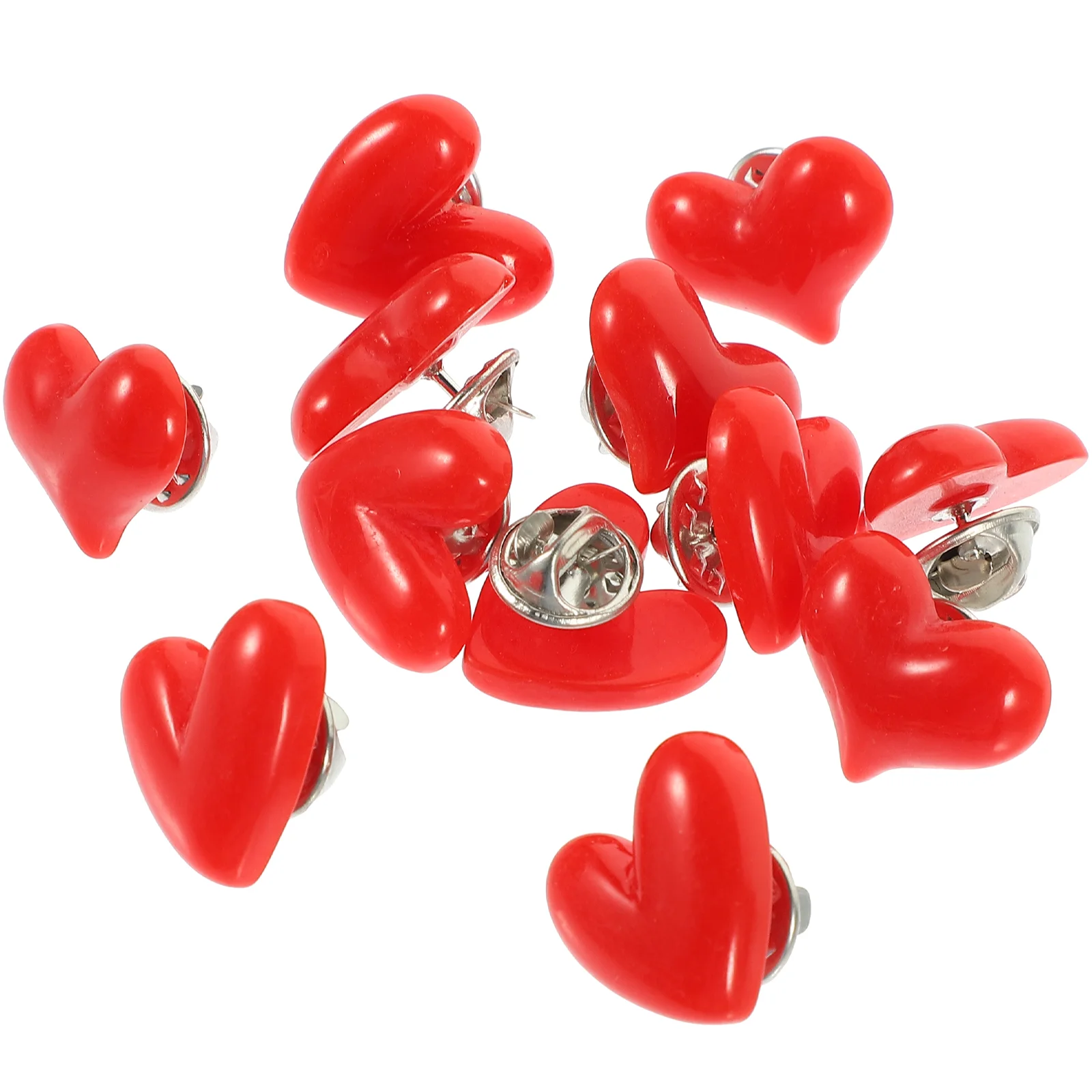 12 Pcs Valentine Clothes Brooch Red Heart Hat Pins Scarf Japanese and Korean for